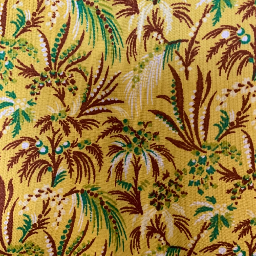 Ann Taylor Maxi Dress Medium Yellow Palm Tree Print Ruffle Sleeve Tropical NWOT - Picture 10 of 16